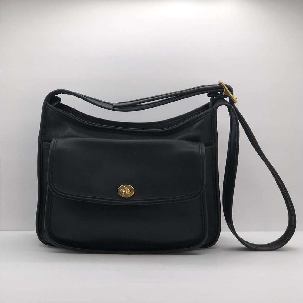RARE Vintage Coach #9980 Taft Bag Black Leather